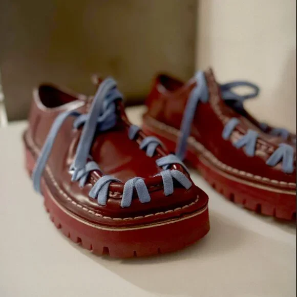 Camper Lab Eki Burgundy Formal Shoes Loafers - Picture 2 of 6